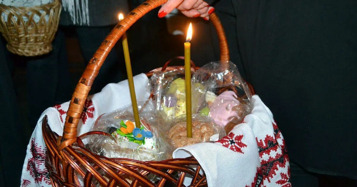 На пасху в церковь когда нужно идти. Корзинка для освящения куличей. корзина в церковь на пасху. пасха храм. пасхальная корзина в церковь.