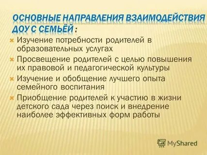 Образовательные потребности родителей в детском саду