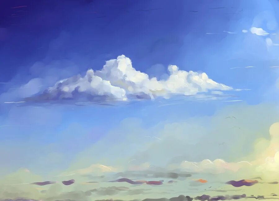 Картинки нарисованное небо. Небо гуашью. Небо рисунок. Облака гуашью. Пейзаж с облаками.
