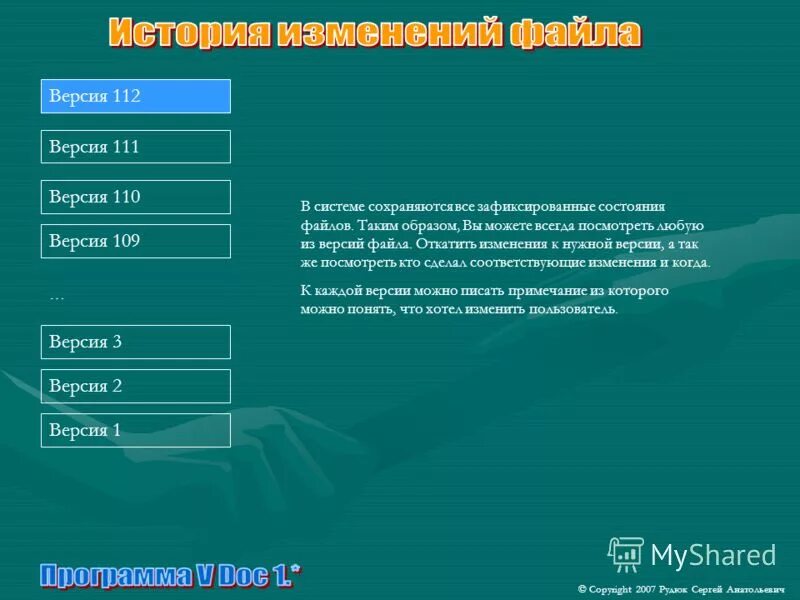Список измененных файлов. Список измененных файлов
