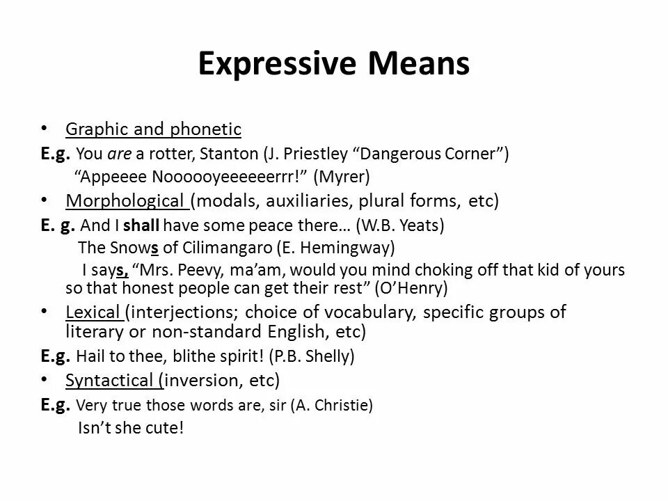 Express meaning. Expressive means. Graphical expressive means. Types of expressive means. Phonetic expressive means.