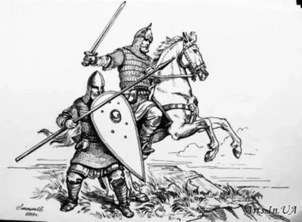 Древний русский воин рисунок