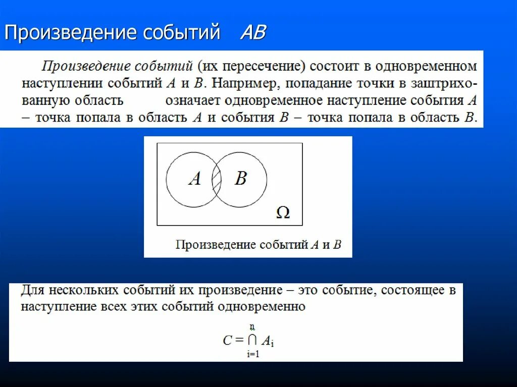 Определение произведения событий. Произведение событий. Произведение событий пример. Произведение событий а и б.