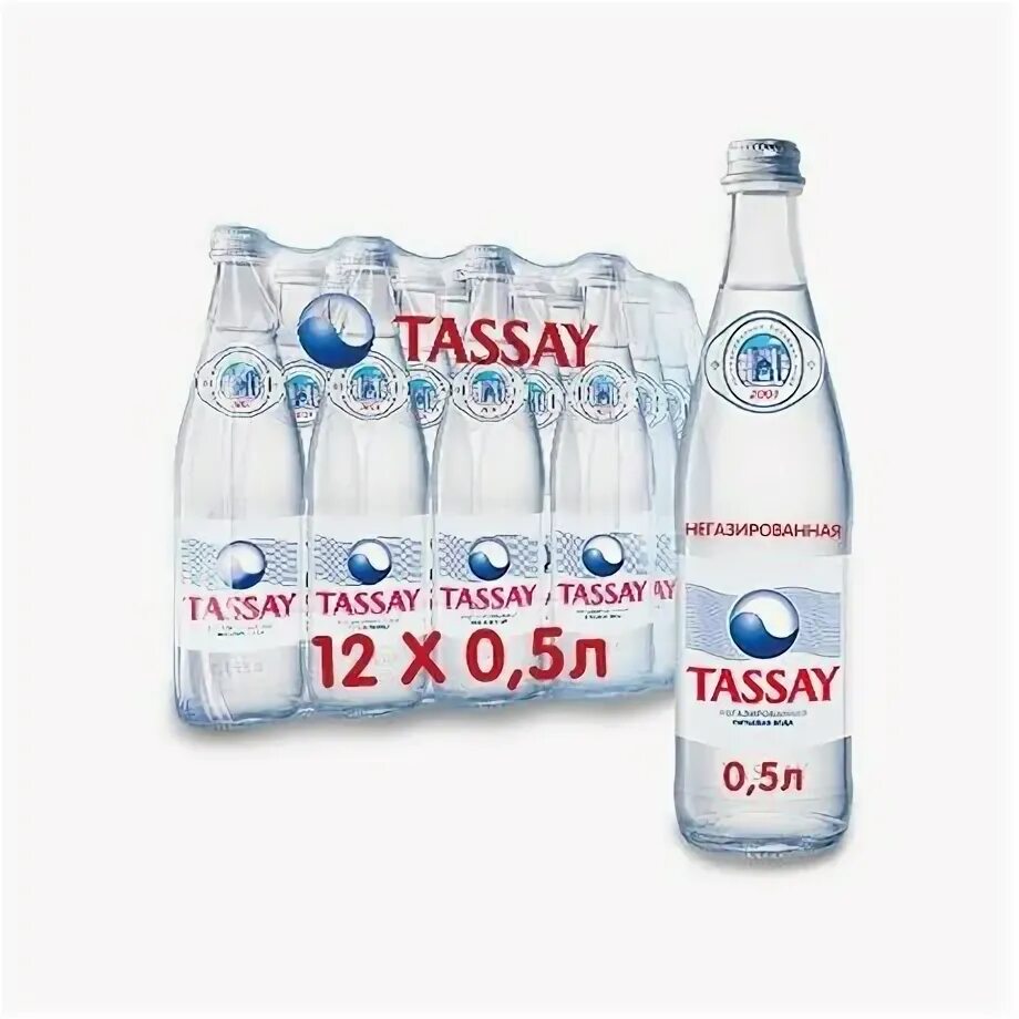 Вода негазированная стекло. Вода Tassay 0,2 стекло. Вода Тассай 0.5 стекло. Вода питьевая Tassay негазированная 0,5 л. Вода негазированная Тассай в стекле.