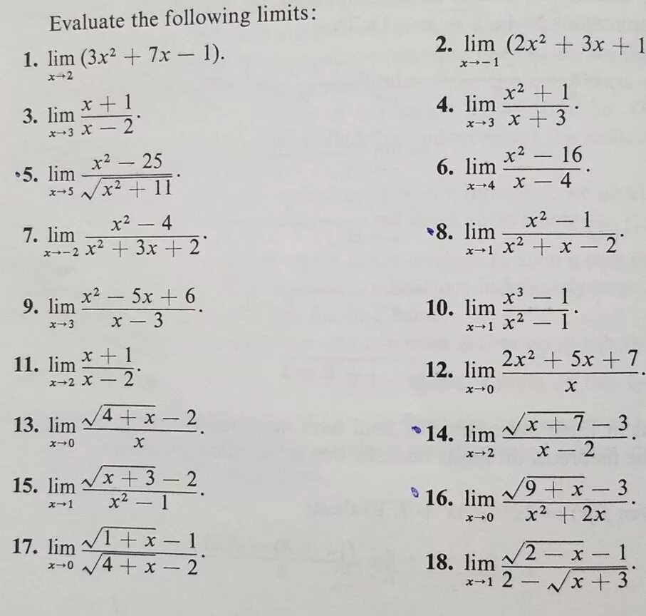 Лим 2x^2 + x-15/3x^2+7x-6. Lim x 1 6x2 -5x2 -x /2x2 -3x +1. Lim 4x2-7x+3/3x 2-2x-1. Вычислите Lim x2-5x+3.