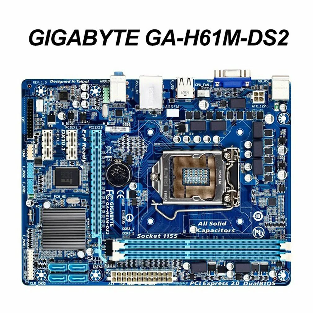 Gigabyte ga-h61m-ds2h-lga1155. Материнская плата Gigabyte Socket 1155. Материнка 1155 гигабайт h61. Материнская плата гигабайт ga-h61m-ds2.