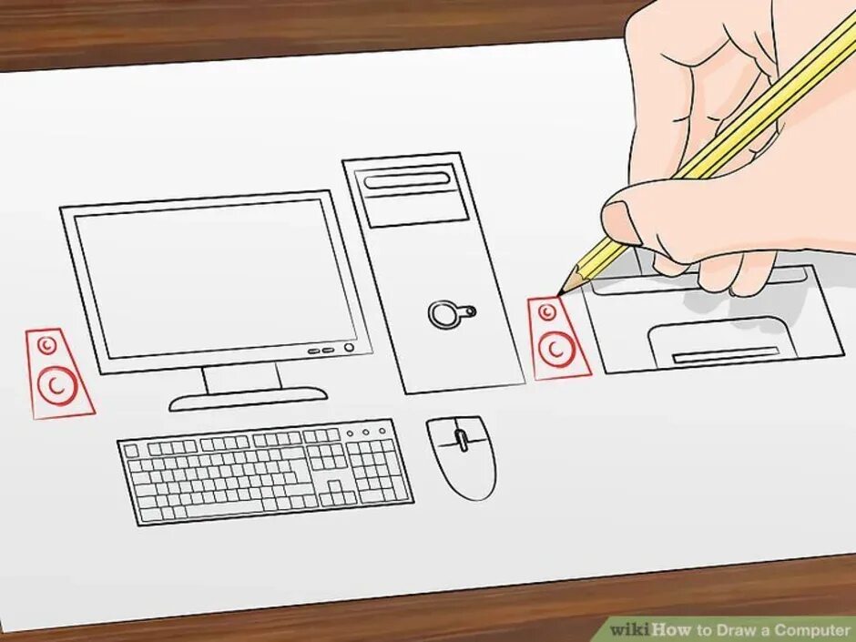 Где на компьютере рисовать без скачивания. Ноутбук рисунок карандашом. Компьютер рисунок карандашом. Простые рисунки на компьютере. Нарисовать компьютер карандашом.