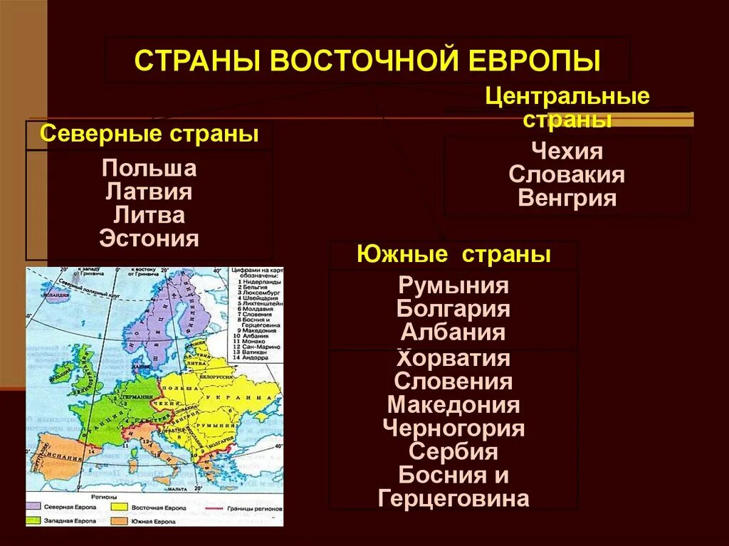 Страны Западной Восточной и центральной Европы. Центральная и Восточная Европа страны список и карта. Старнывосточной Европы. Сьопны Восточной Европы.