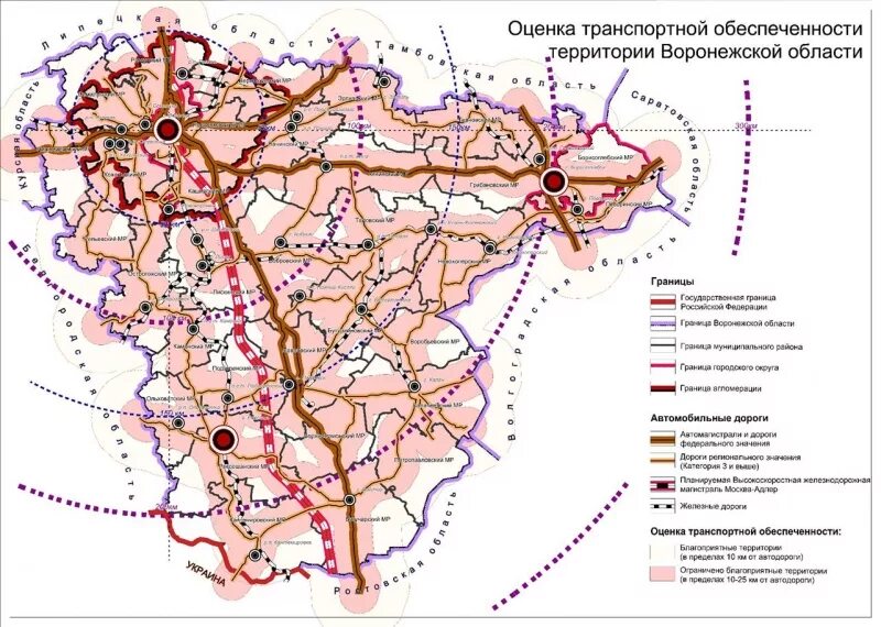 Города которые находятся в воронежской области. Карта Воронежской области ЖД дороги. Карта схема Воронежской области. Карта автомобильных дорог Воронежской обл обл. Границы районов Воронежской обл.