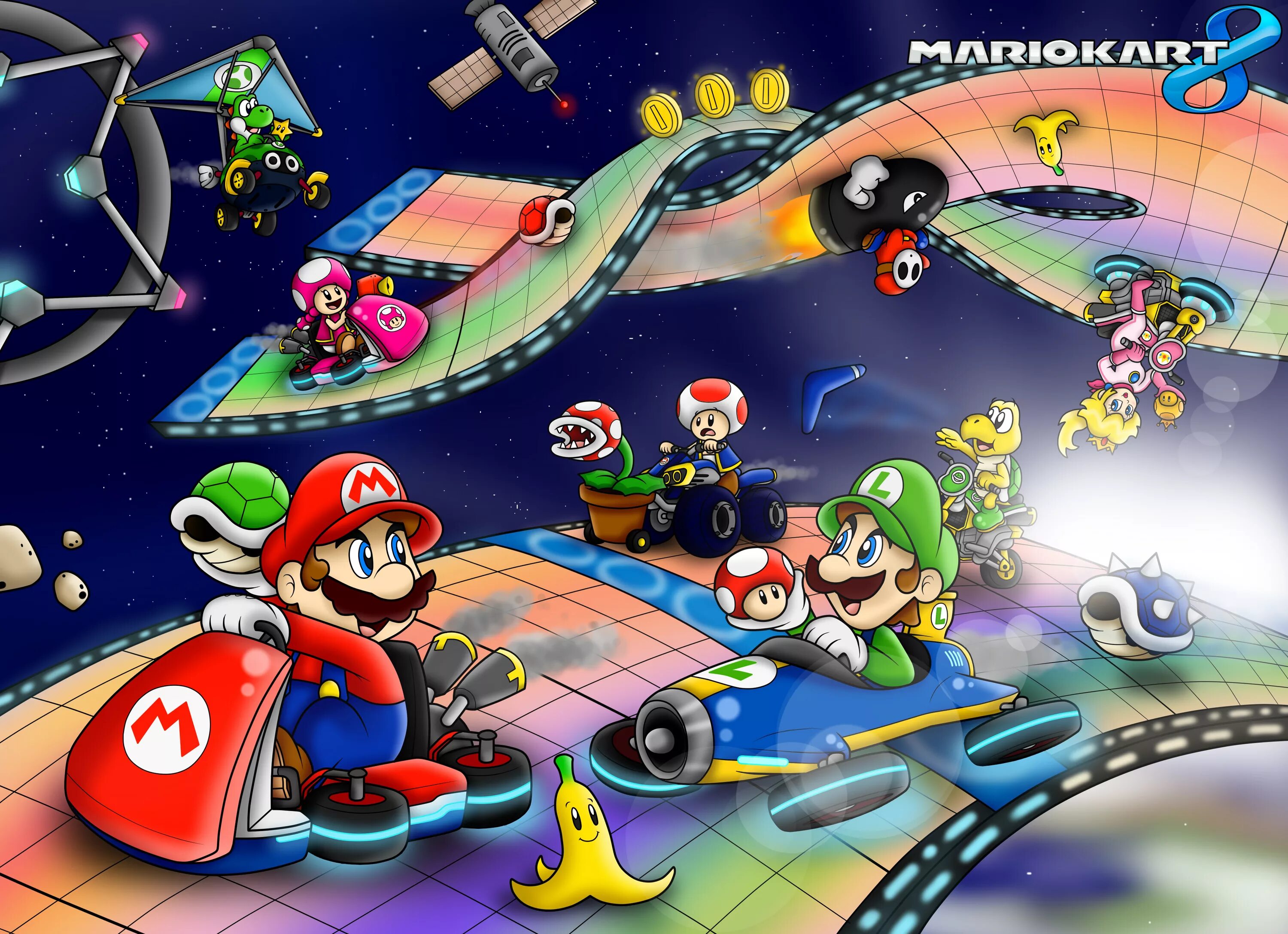 Игра Mario Kart. Mario Kart 8 Luigi. Super Mario Kart 8.