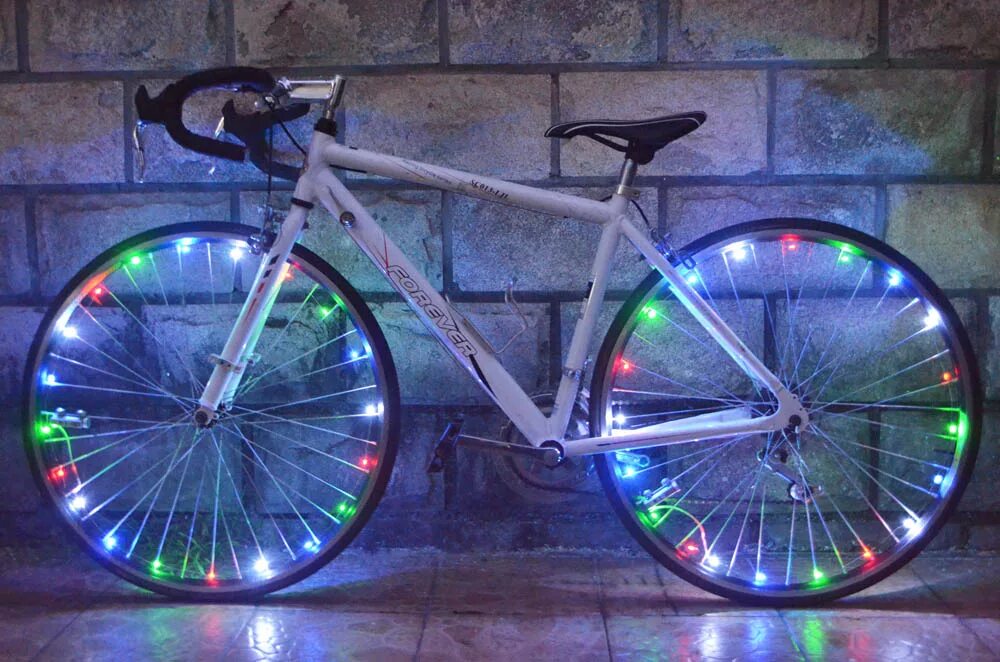 Подсветка для велосипедных колес Wheel Light spoke Light, 20 led. Светодиодная подсветка колес велосипеда. Светящиеся велосипеды. Подсветка для велосипедного колеса. Светящиеся велосипед