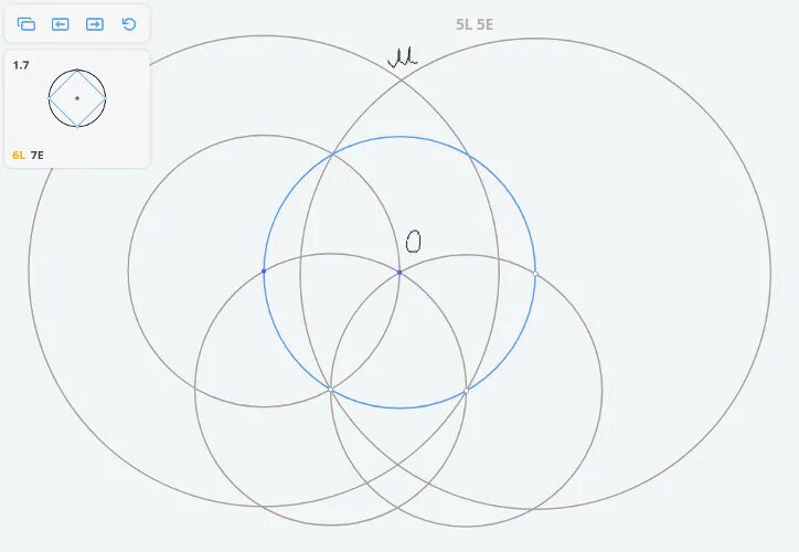 Начертить три окружности. Euclidea 4.11. Евклидия 4.2. Евклидия 2.8. Euclidean 4.11 решение.