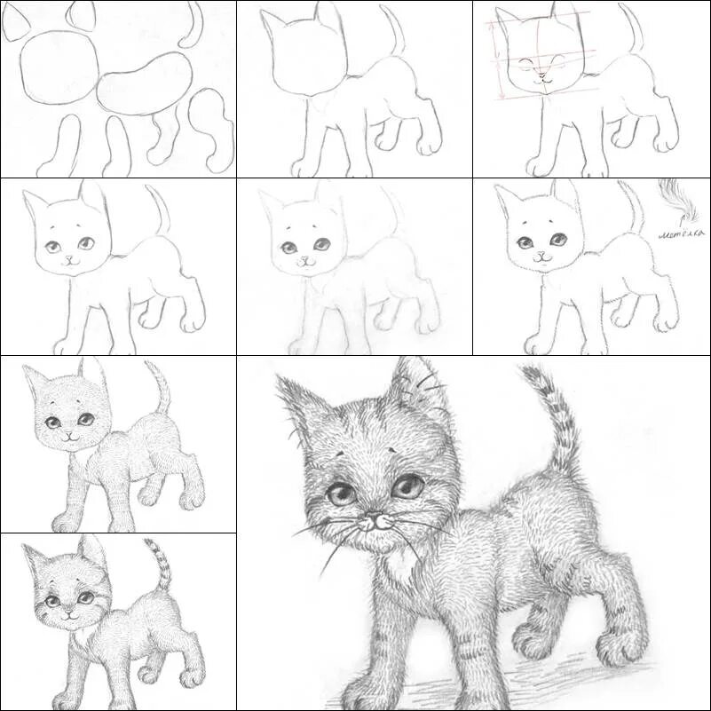Покажи где там рисуют. Котенок рисунок. Котёнок рисунок карандашом. Рисунок котёнка карандашом для детей. Рисунок кота карандашом для детей.
