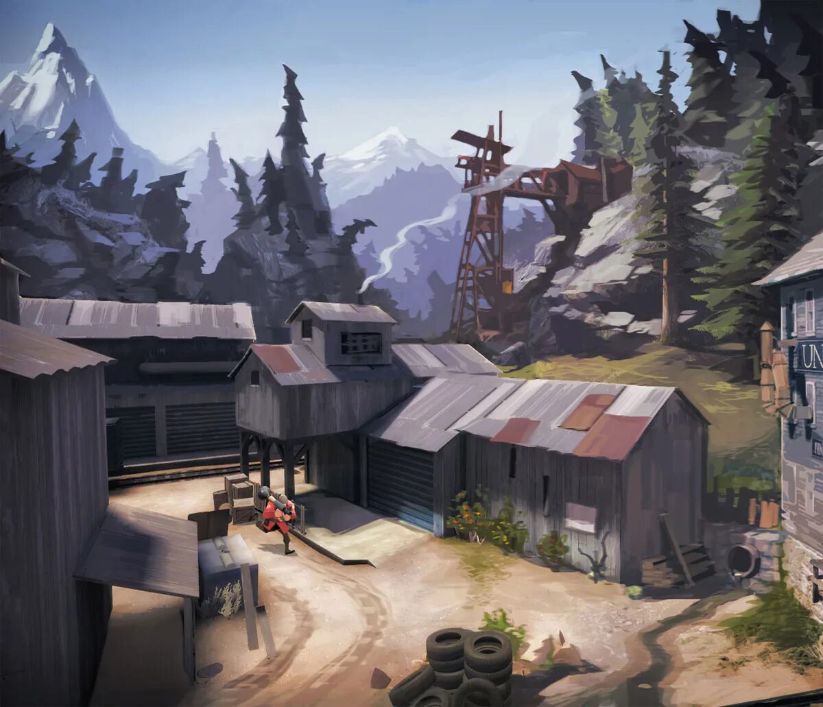 Фортресс выборг. Team fortress 2 concept art. team fortress 2 пейзажи. тим фортресс 2 концепт арты. tf2 concept art map.