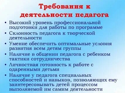 Требования к уровню подготовки учеников