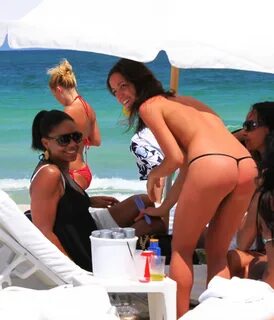 Sanaa+Lathan's+Unkown+Friend+Topless+At+The+Beach+Wearing+A+Thong+Micr...