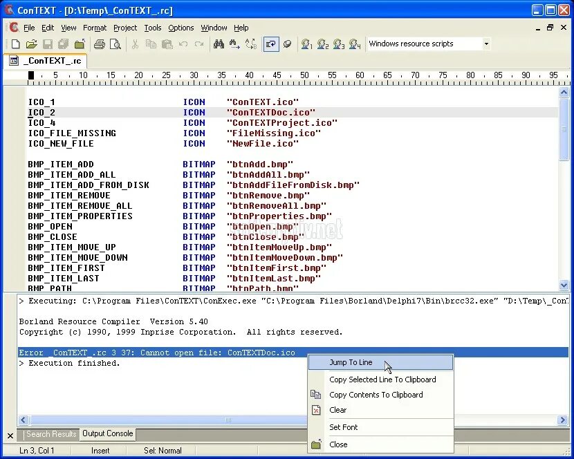 Context windows. Контекстный текстовый редактор. текстовый редактор dos. context menu search. close item btn.
