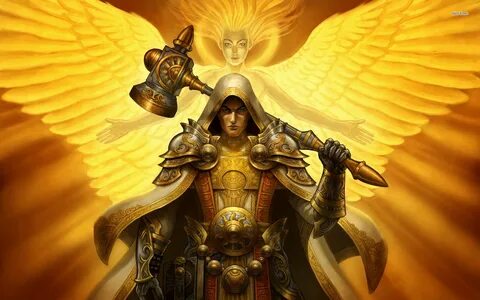 Download Wallpaper video games, angel, World of Warcraft, Paladin, mytholog...