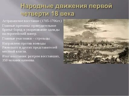 Народное выступление первой четверти 18 века