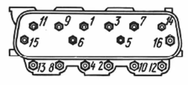 Схема протяжки головки ЯМЗ 236. Протяжка ГБЦ ЯМЗ 236. Протяжка головки блока ЯМЗ 236. Порядок протяжки ГБЦ ЯМЗ 236.