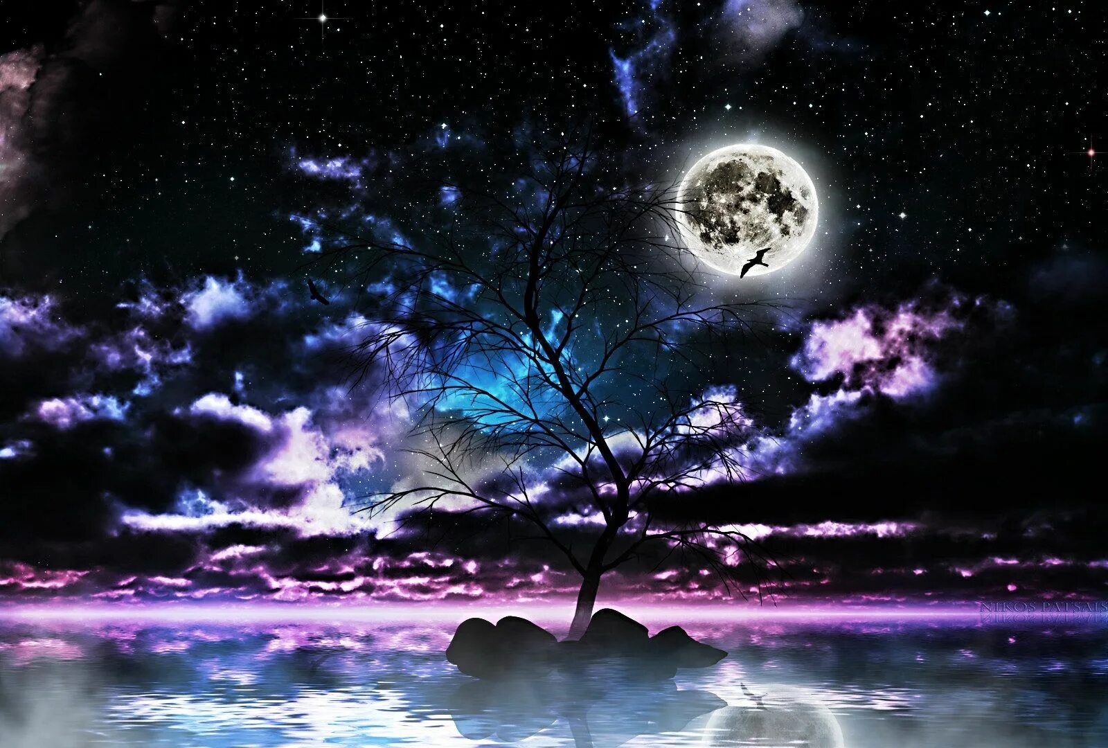 Бесплатные картинки ночи. Ночь фэнтези. Красивая Луна ночью. Прекрасная ночь. Лунный пейзаж фэнтези.