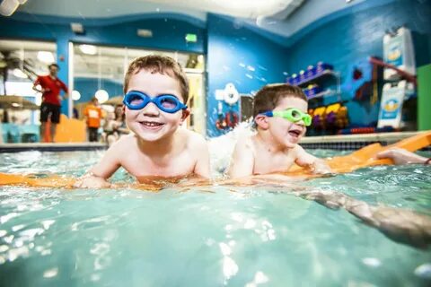 My brother and i swimming