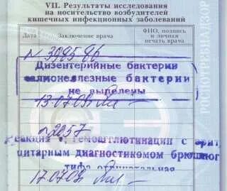 Носительство возбудителей кишечных инфекций