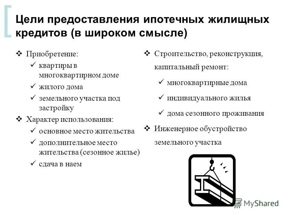 Предоставление жилищных кредитов. Цель ипотечного кредитования. Ипотечный жилищный кредит цель. Цели и задачи ипотечного кредитования. Цель темы ипотечного кредитования.