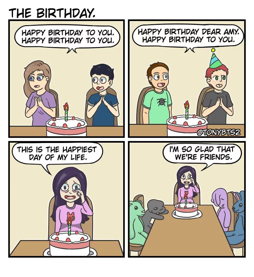 Комикс день рождения. Смешные комиксы про день рождения. Короткий комикс про день рождения. Комикс на день рождения подруге. Черный юмор комикс с днём рождения.