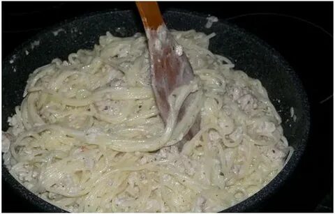 Макароны в сливочном соусе с молоком