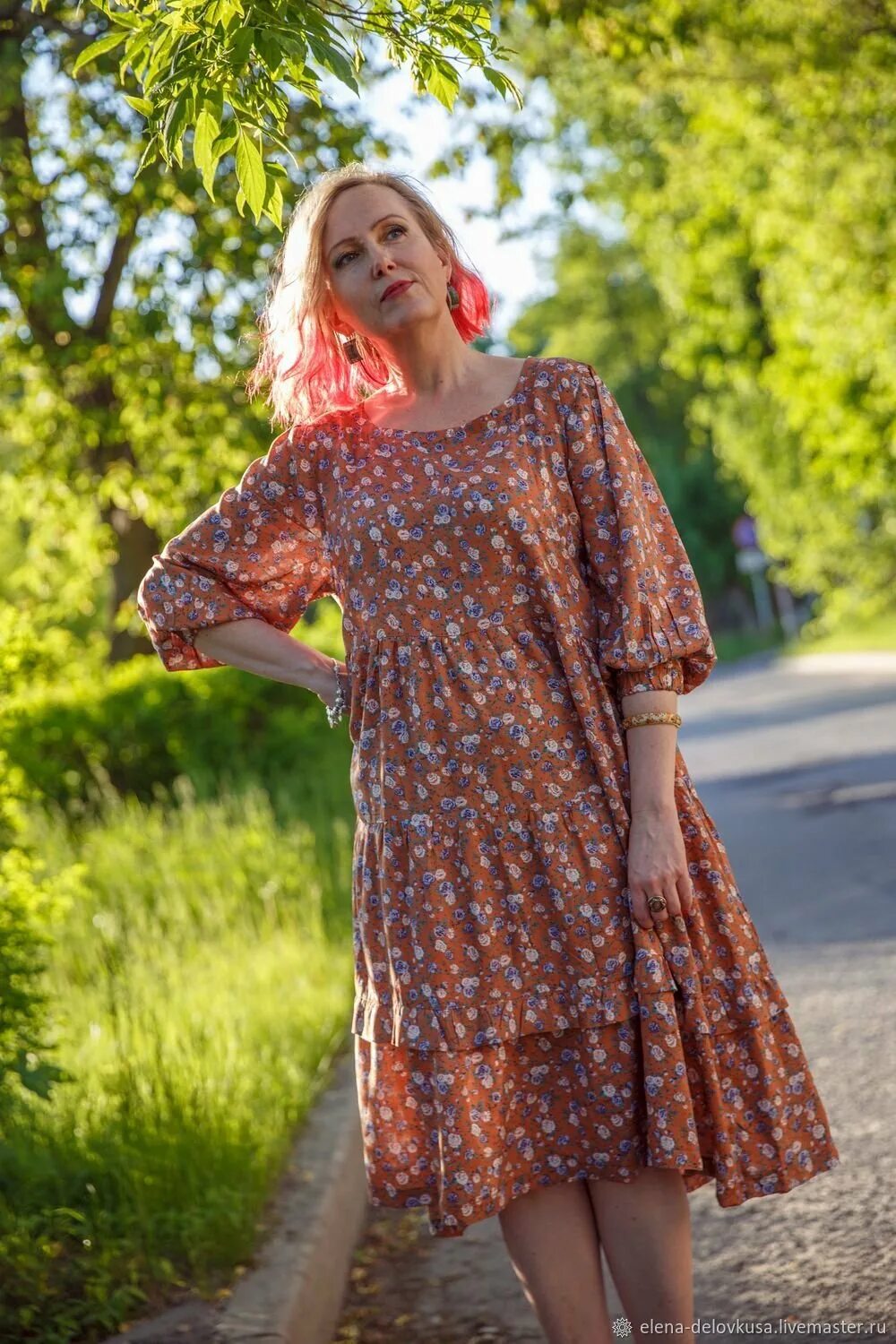 Слушать платье из ситца. Блуза Колибри (96, m/l). Летнее платье. Платье в деревенском стиле. Платье из ситца.