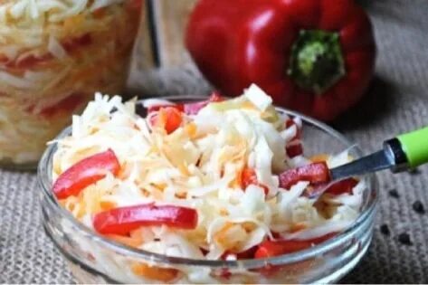 Вкусная капуста с перцем быстрого приготовления