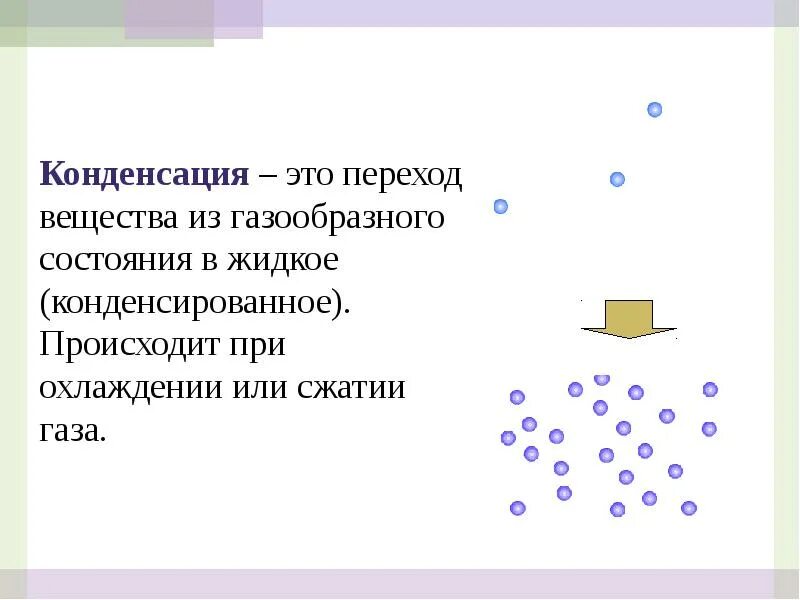 Энергия при охлаждении воды. Конденсация. Переход из жидкого состояния в газообразное. Процесс конденсации происходит с.... Процесс перехода из жидкого состояния в газообразное.