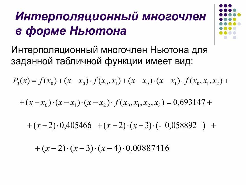 Интерполяционный многочлен Ньютона. Третья интерполяционная формула Ньютона. 2й интерполяционный многочлен Ньютона. Интерполяционный Полином в форме Ньютона.