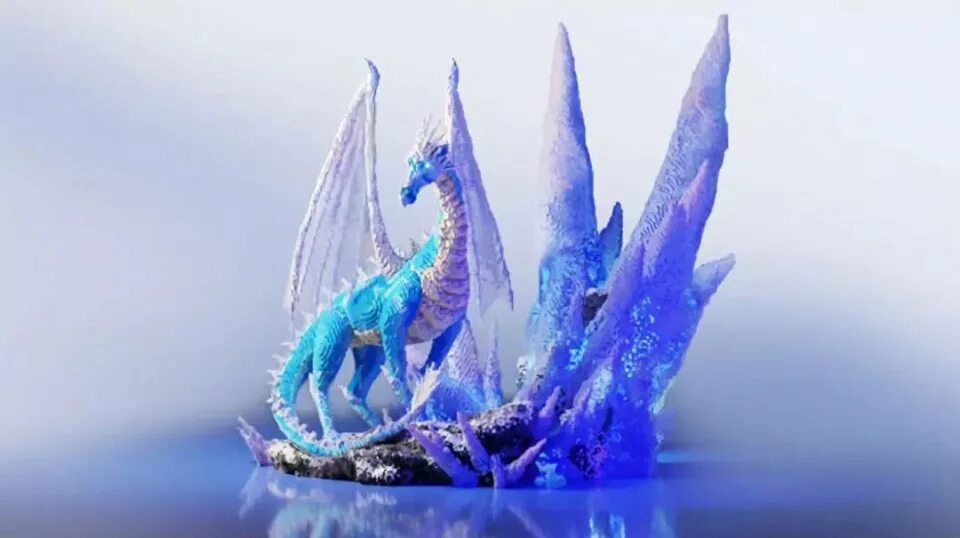 Медиум–ледяной дракон. Дракон льда. Морозный дракон. Хрустальный дракон. Медиум–ледяной дракон.