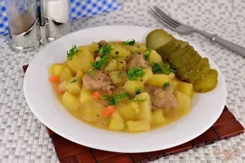 Картофель тушеный с мясом свинина