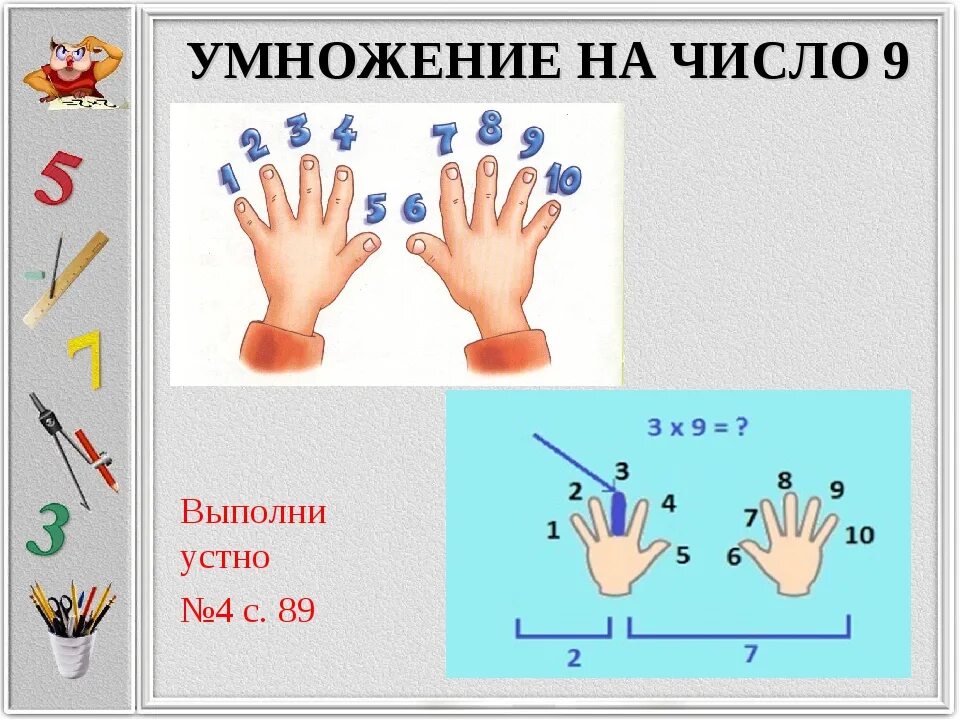 Умножение с числом 9. Счет умножение по картинкам. Умножение этапы. Пример 9 умножить на 9. 5 14 6 7 умножить 36