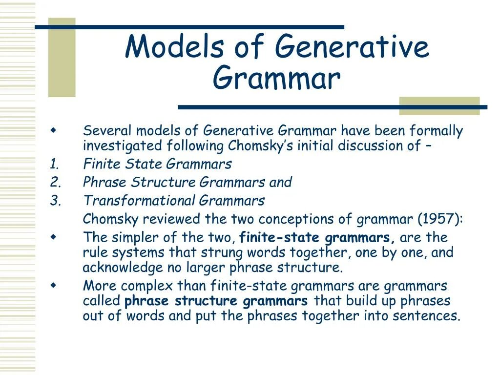 Generative Grammar. Generative Grammar Chomsky. Generative Transformational Grammar by n. Chomsky.. Transformational Grammar Chomsky.