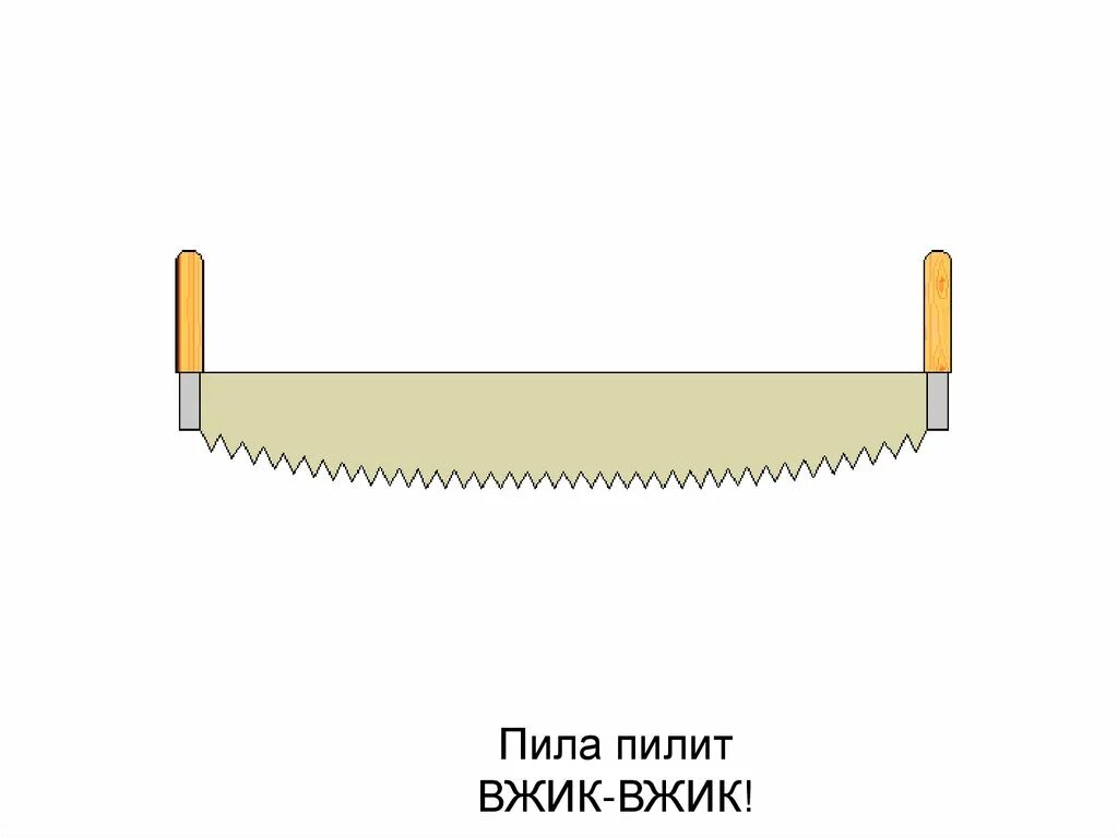 Звук пилим пилим. Пила пилит Вжик. Двуручная пила рисунок. Пила с двумя ручками. Двуручная пила рисунок для детей.