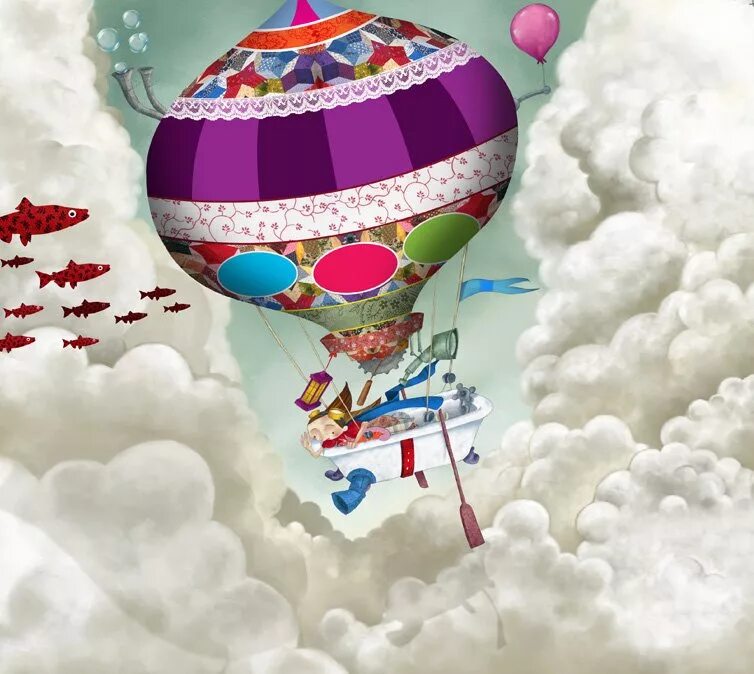 Сказка воздушных шаров. Сказочный воздушный шар. Воздушный шар с корзиной сказочный. Картина воздушный шар. Сказочный воздушный шар полет.