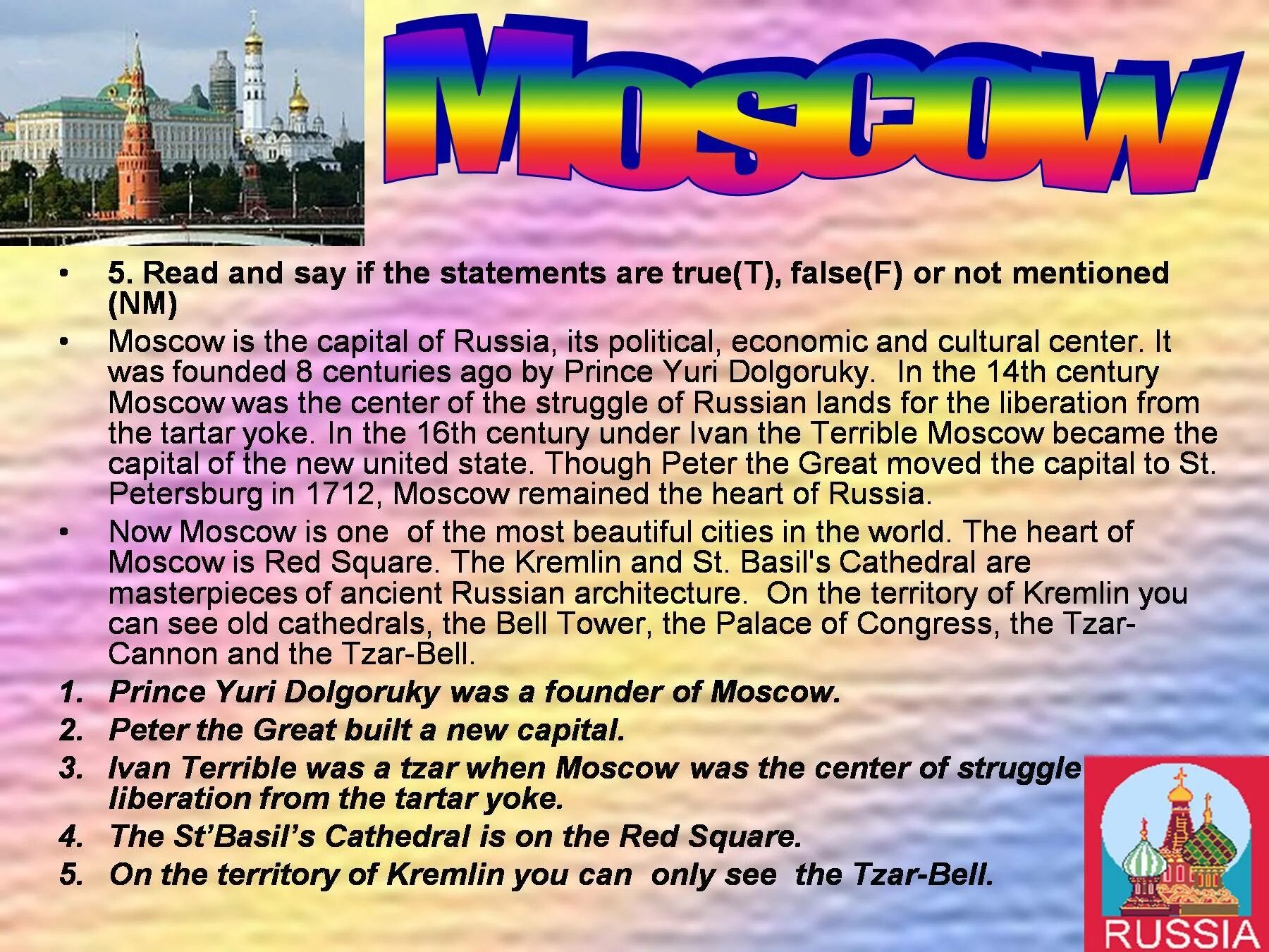 Questions 1 when was moscow founded. Проект по английскому про Россию. Россия (на английском языке). Презентация по России на английском. Проект про Россию на английском языке.