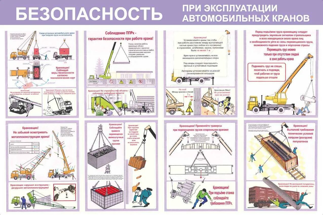 Разгрузочно погрузочных работ и использования. Эксплуатация автомобильных кранов стенд. Машинист мостового крана плакат по охране труда. Плакаты по техники безопасности. Правила безопасности при работе с краном.