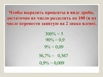 Выразите в процентах долю величины