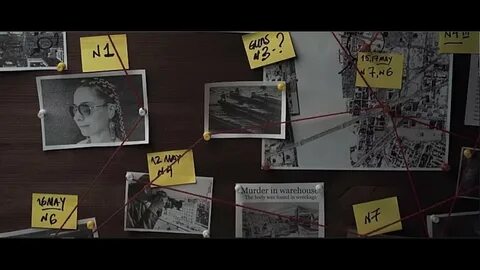 Карта расследования с нитками
