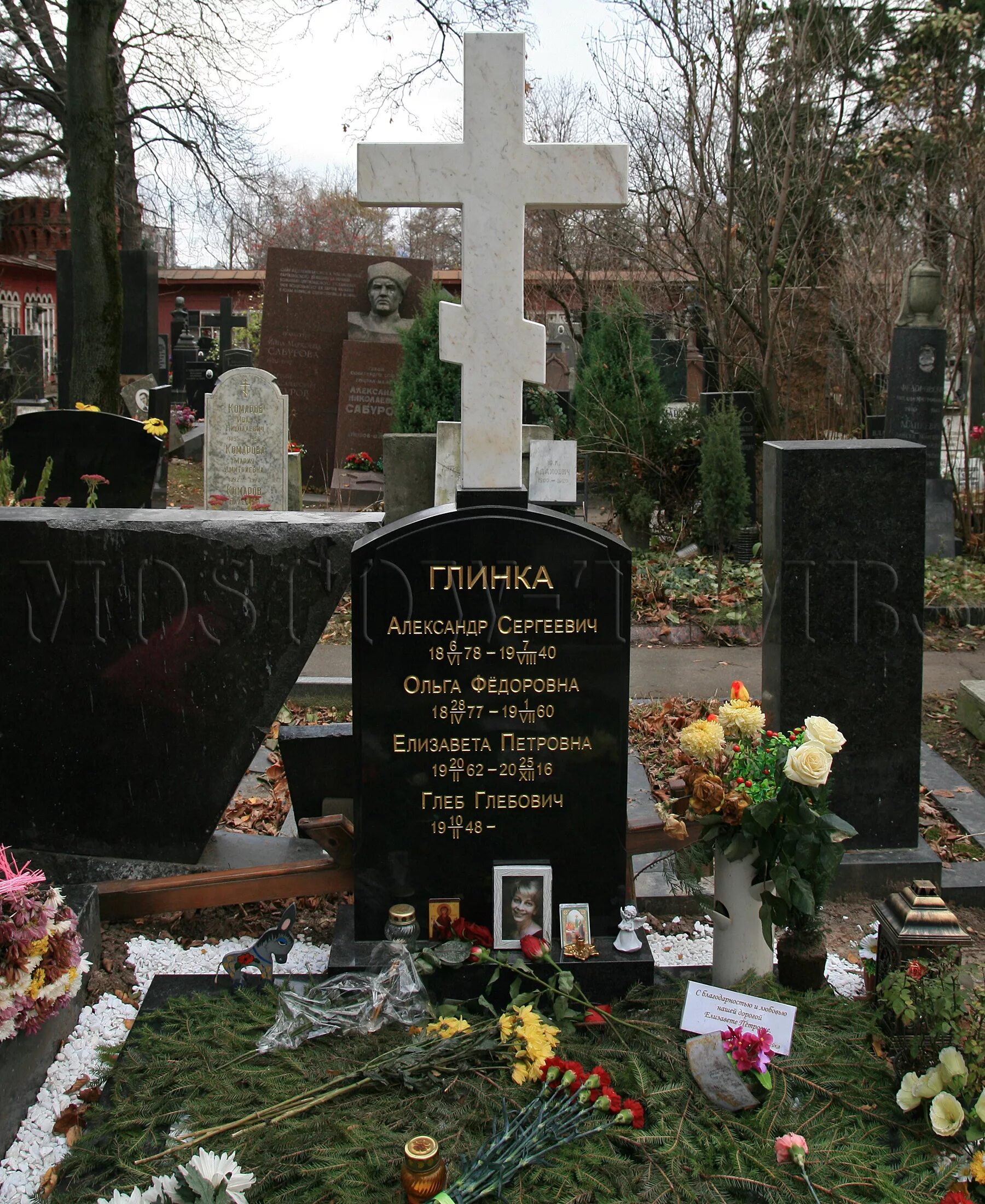 Могила Елизаветы Глинки на Новодевичьем кладбище. Где похоронен глинка город
