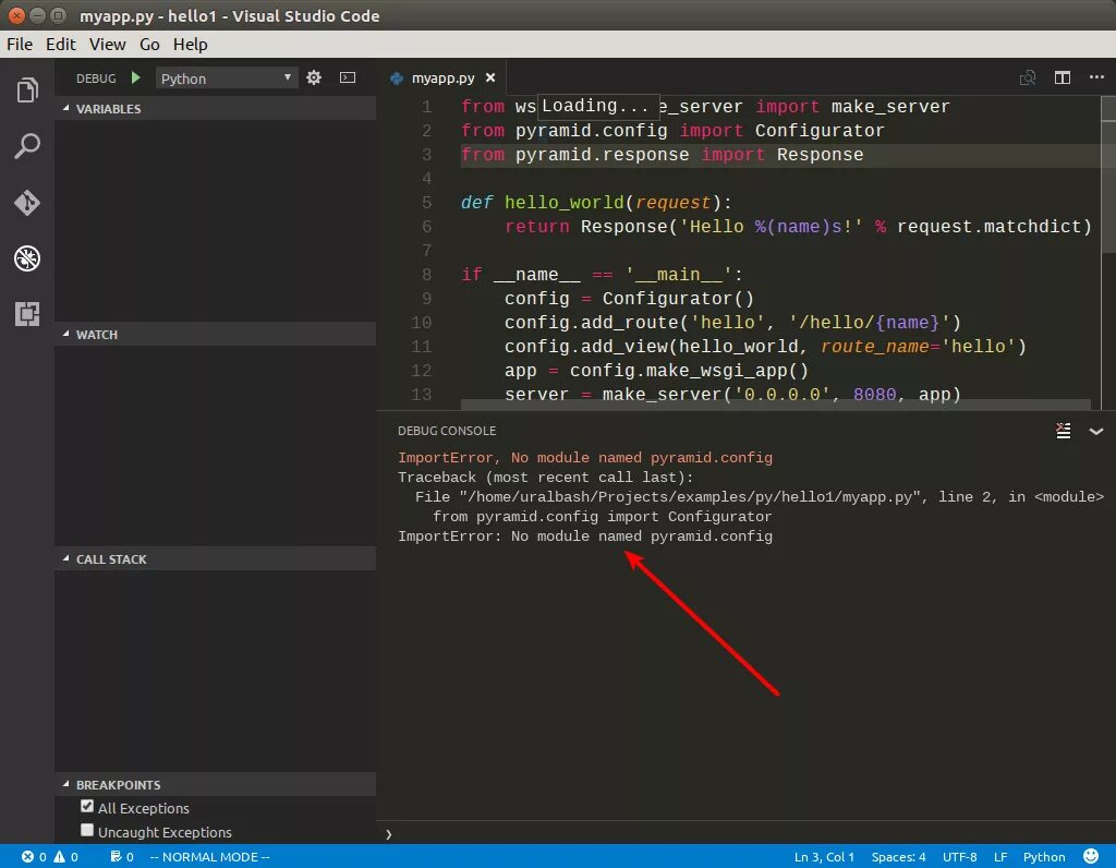 Визуал студио код питон. Visualize Python Visual Studio code. Визуал студио скрипты. Запуск питона в Visual Studio code. Traceback error code