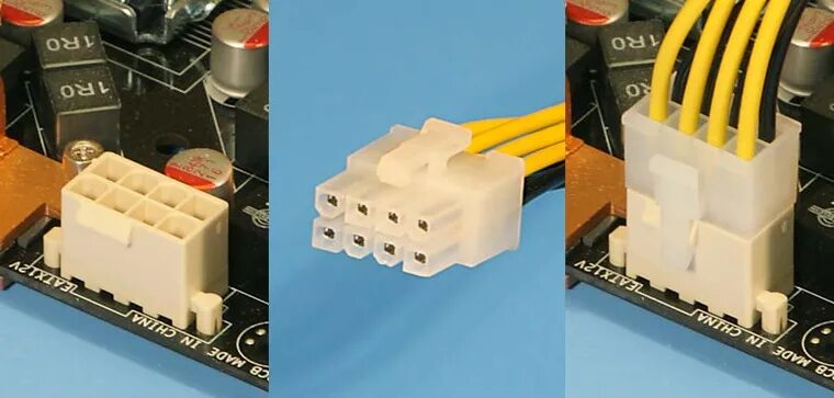 Разъем подключения питания. 8-pin atx 12v power connector. разъем atx12v 2x4. разъем 8 пин для питания процессора. разъем atx12v на материнской плате.