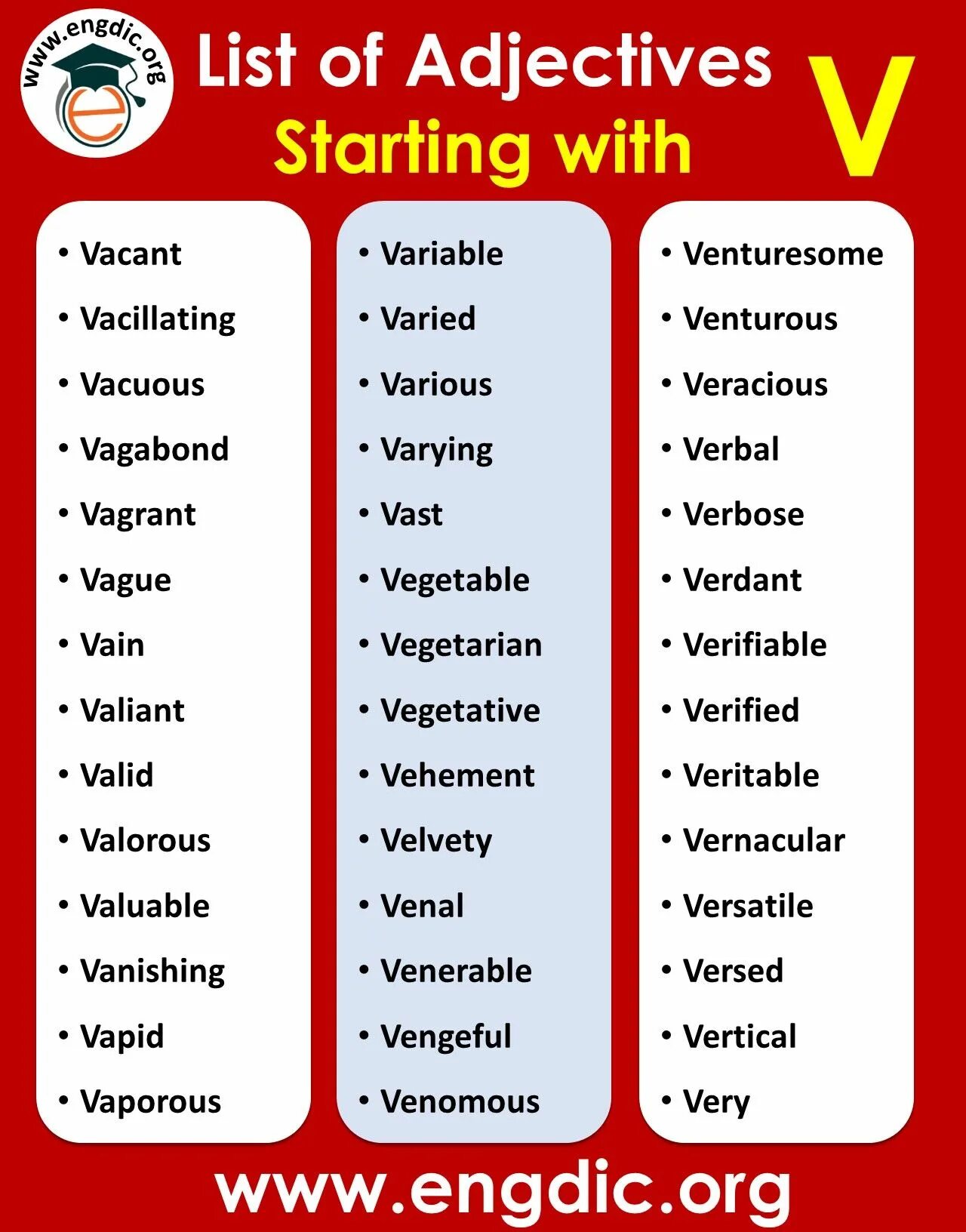 List of adjectives. Adjectives with in. Adjectives with v. Descriptive adjectives. Very прилагательные