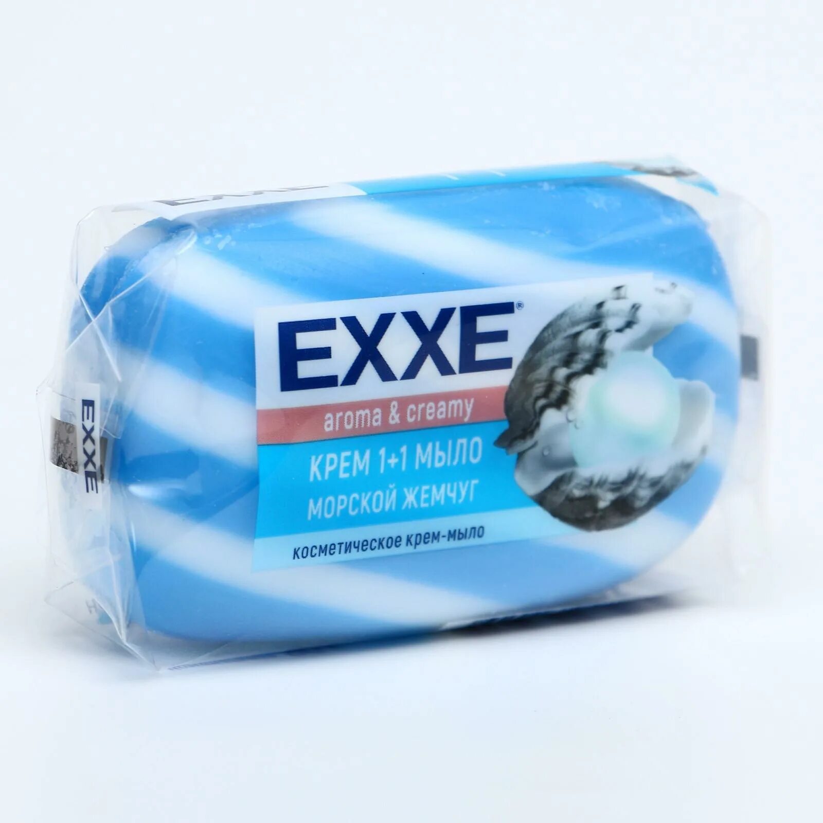 Крем- мыло туалетное Exxe 1+1 80г морской жемчуг (синее) полосатое 6299. Крем+мыло Exxe 1+1 "морской жемчуг" 1шт*80г (синее) полосатое одиночное. Крем-мыло туалетное 80г Exxe 1+1 морской жемчуг. Мыло крем туалетное морской жемчуг синее полосатое 80г Exxe.