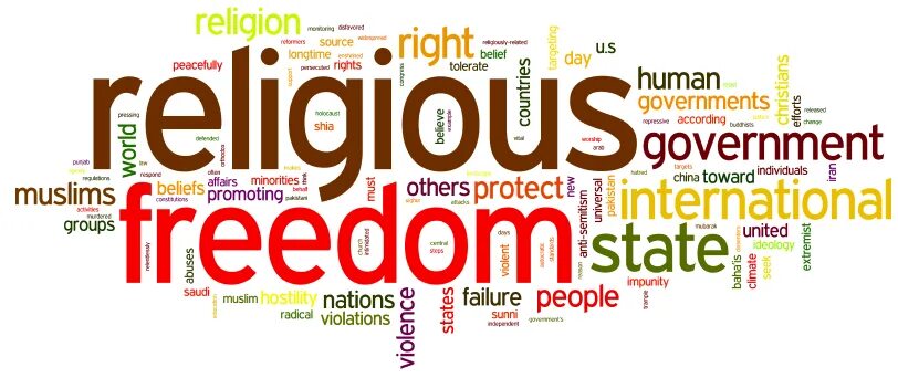 Religious Freedom. Right to Religion. Religious tolerance. Religion and Human rights. Right freedom